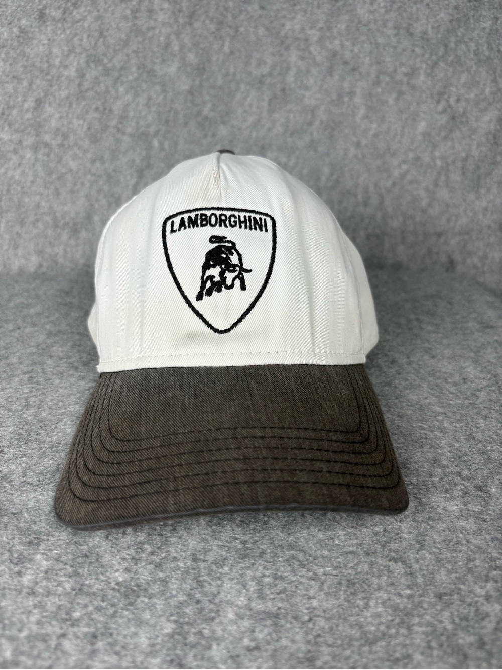 Lamborghini Embroidered Logo Two Tone Adjustable Baseball Hat